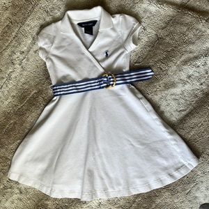 2T Ralph Lauren fit n flare white dress